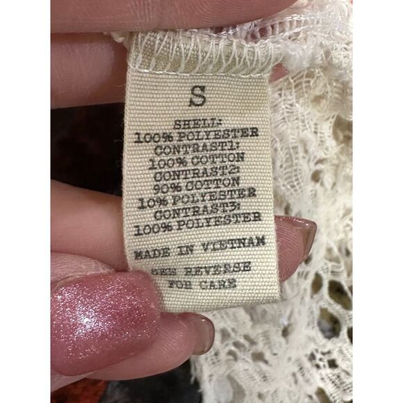 Gimmicks by BKE Art Deco Watercolor Chiffon Lace Tunic Women’s Size Small - Picture 12 of 16